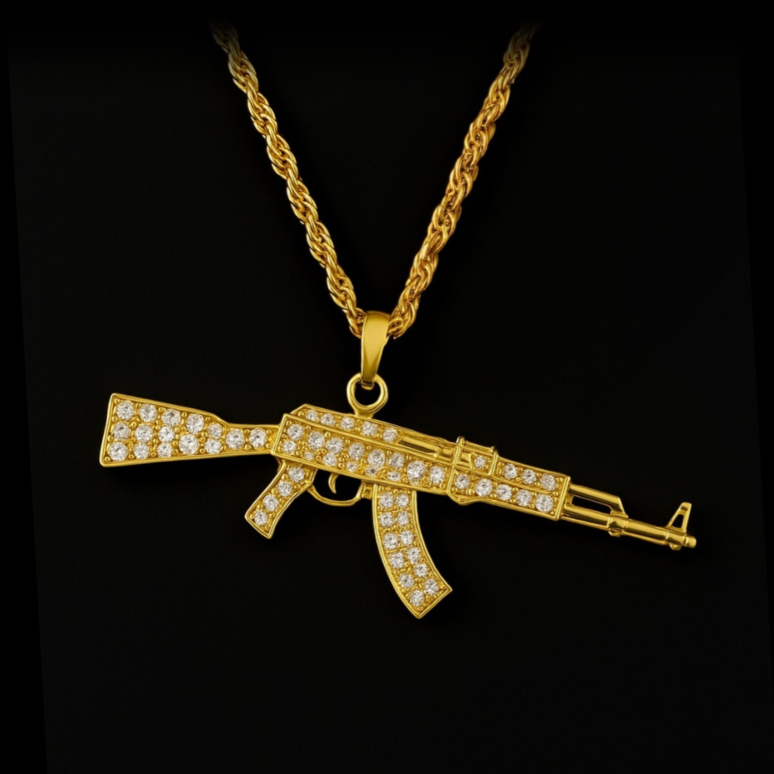 Shiny AK-47 Pendant Necklace