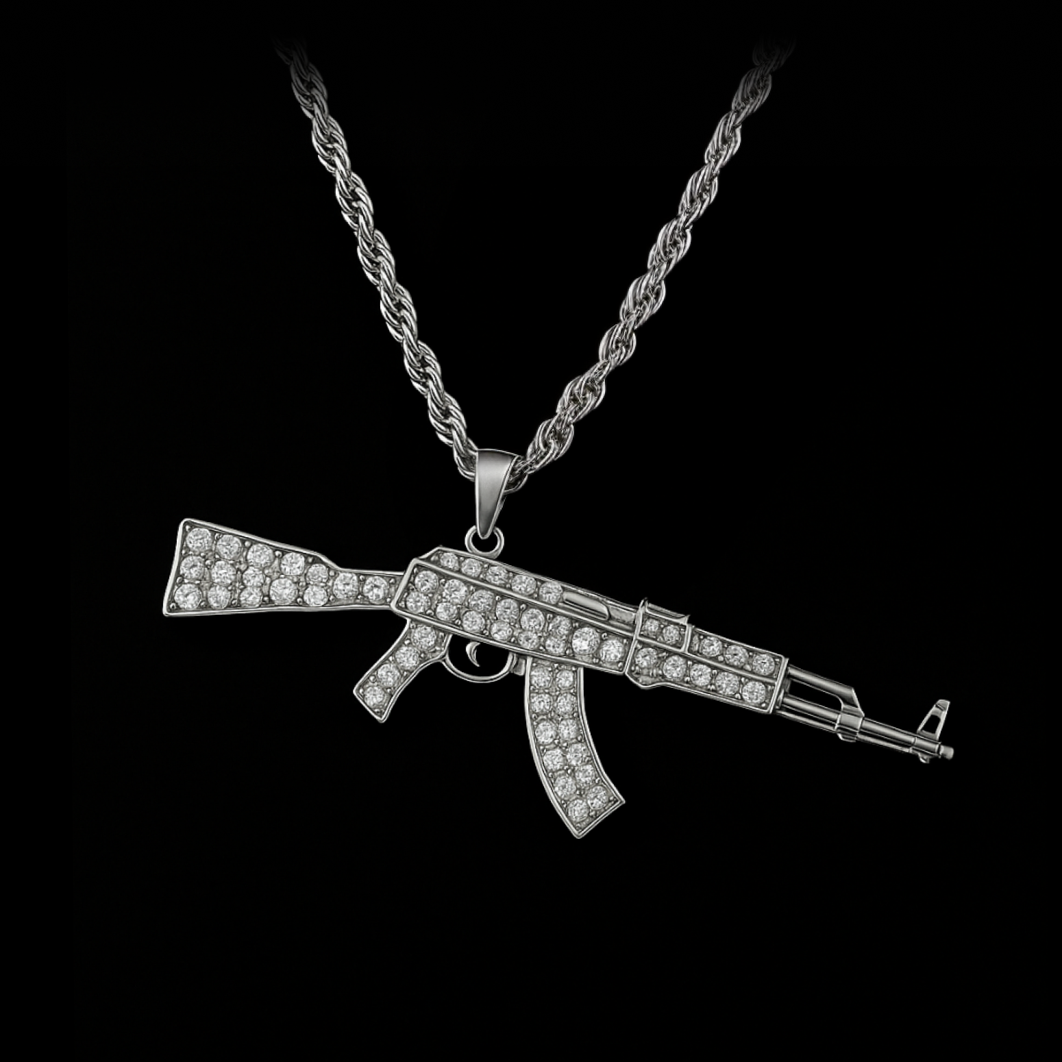 Shiny AK-47 Pendant Necklace