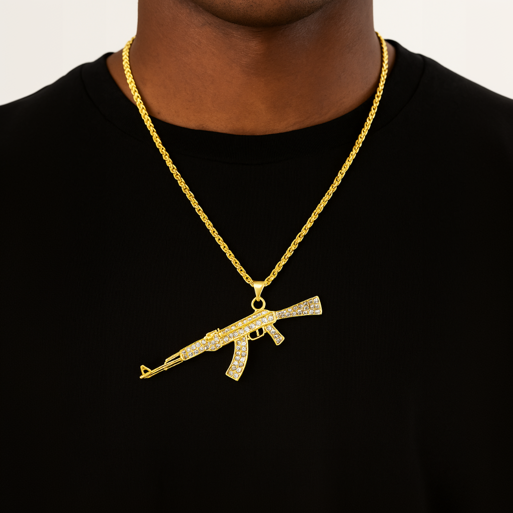 Shiny AK-47 Pendant Necklace