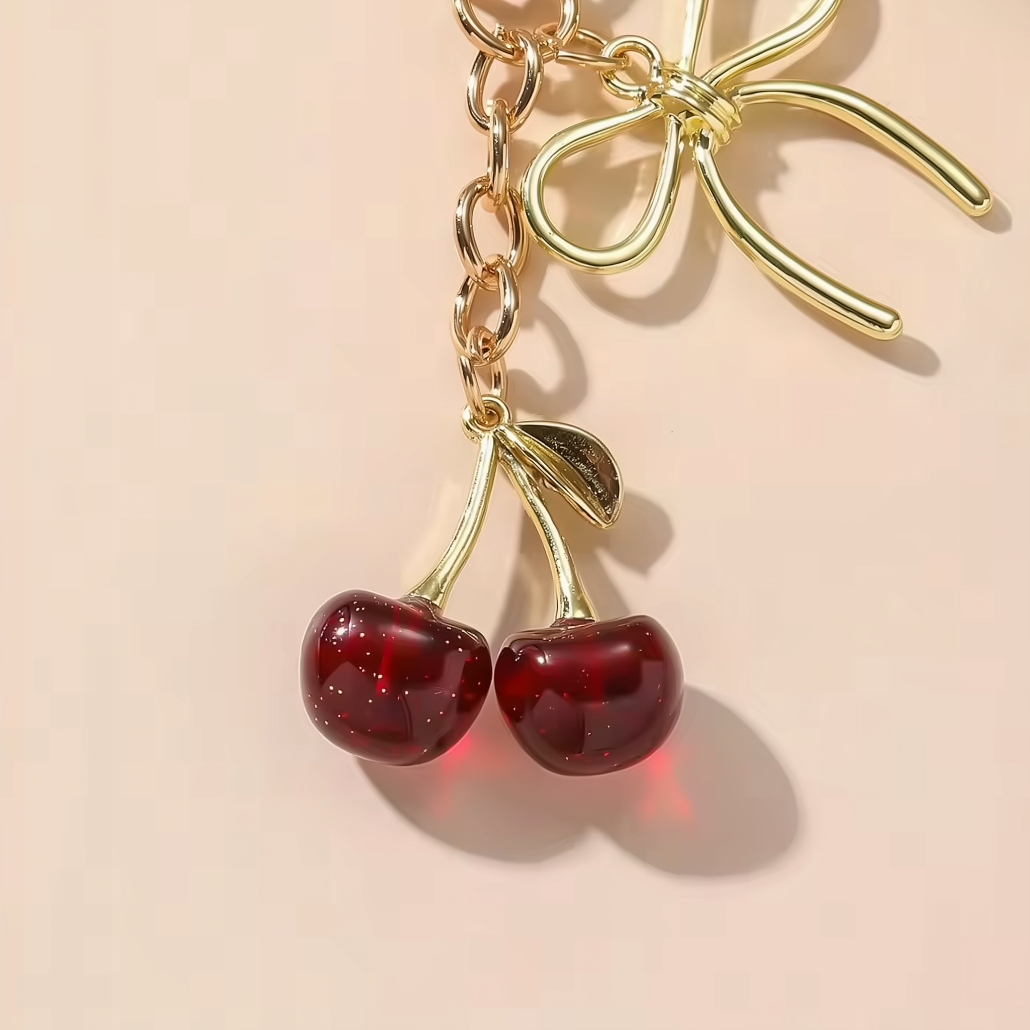 Cherry Bow Bag Charm