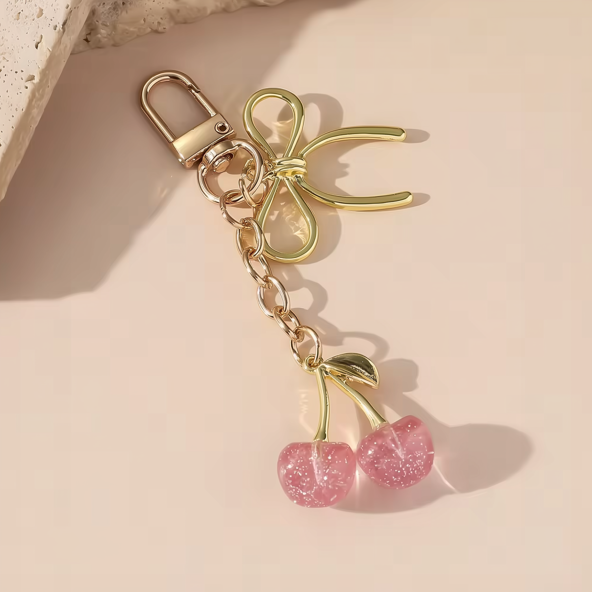 Cherry Bow Bag Charm