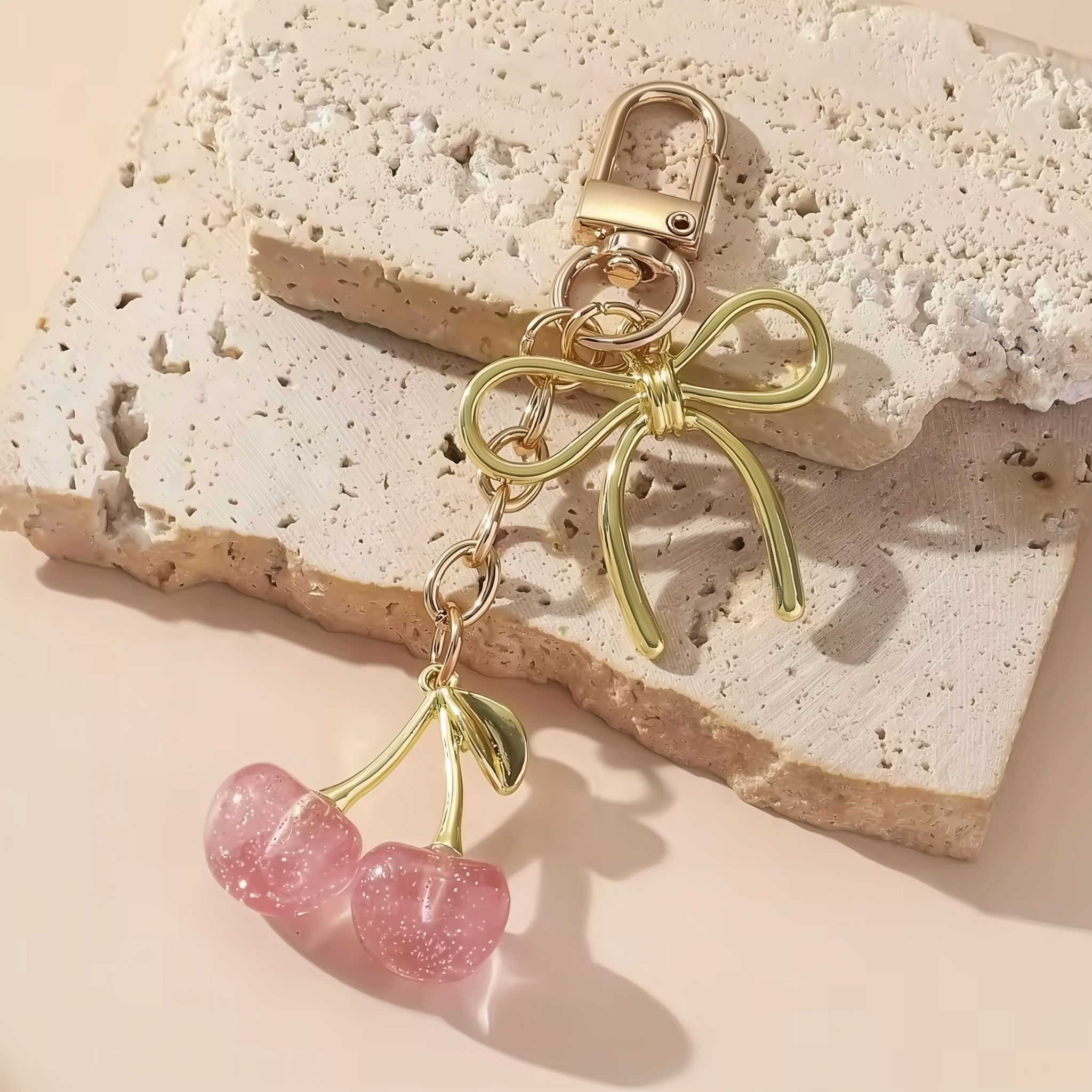 Cherry Bow Bag Charm